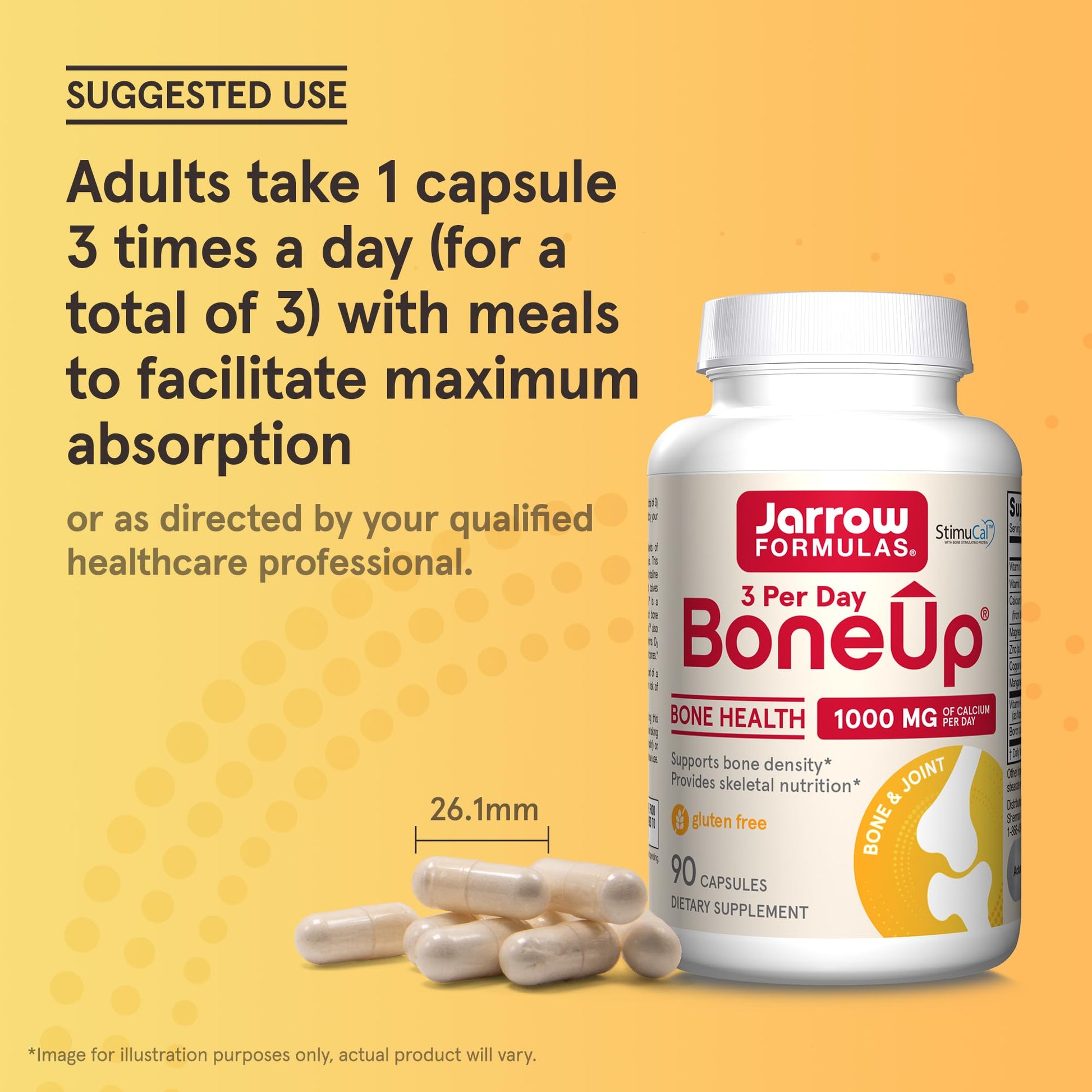 Jarrow Formulas BoneUp Three Per Day For Bone Support and Skeletal Nutrition, Includes Vitamin D3, K2 (as MK-7) and 1000 mg of Calcium Per Day, 180 Capsules, 60 Day Supply - Nirvana Guru