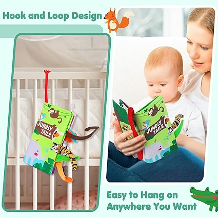 beiens Baby Books Toys, Touch and Feel Crinkle Cloth Book for Infant Baby 0-3-6-12-18 Months, Early Development Interactive Stroller Soft Toys, Newborn Gifts for Boys Girls nirvanaguru