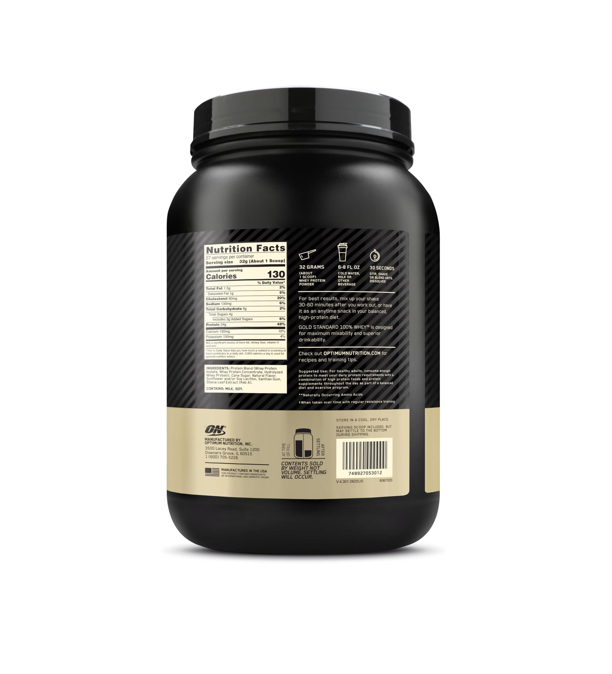 Optimum Nutrition Gold Standard 100% Whey Protein Powder, Double Rich Chocolate, 2 Pound (Packaging May Vary) - Nirvana Guru