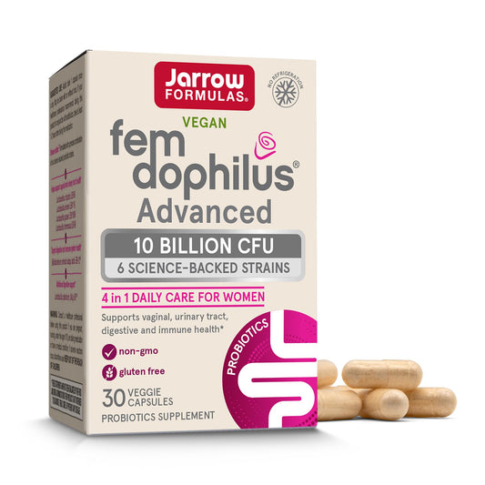 Jarrow Formulas Fem Dophilus Probiotics for Women - 10 Billion CFU, Female Vaginal Probiotics, Vaginal, Urinary Tract and Digestive Support, 30 Capsules - Nirvana Guru