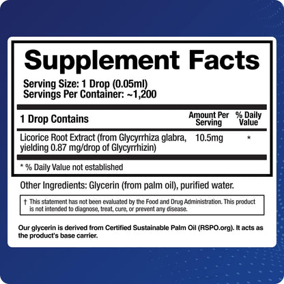 BioMatrix Licorice Root Extract (1200 Drops 2 fl. oz) More Active Ingredient Than Competing Brands (0.87 mg Glycyrrhizin per Drop), Less Doses Needed, Concentrated, Raise Cortisol, Energy Nirvana Guru