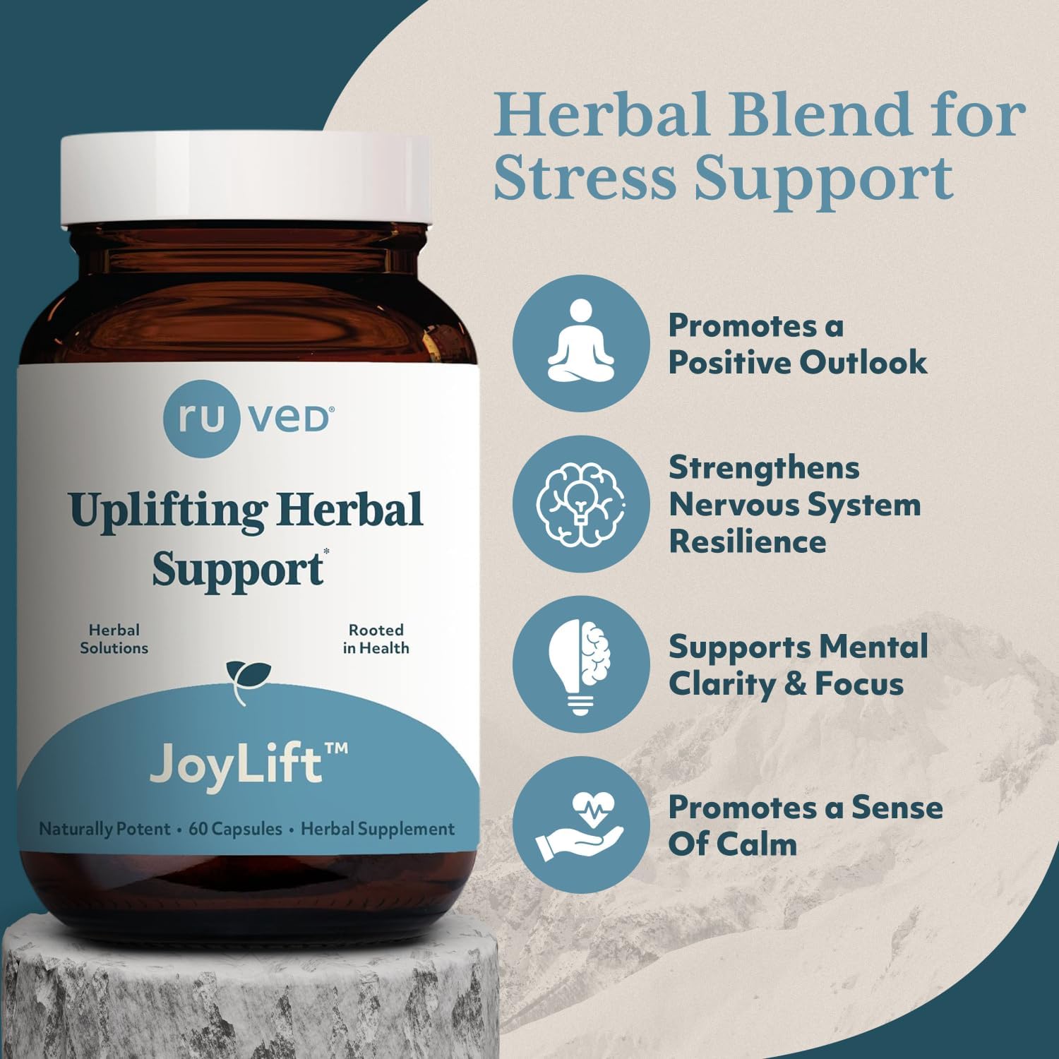 ruved Joylift, Uplifting Herbal Formula with Saffron, Berberine and St. John’s Wort, Promotes Calm and Positive Outlook, Ayurvedic Herbal Supplement, 60 Vegetarian Capsules. Nirvana Guru