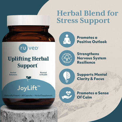 ruved Joylift, Uplifting Herbal Formula with Saffron, Berberine and St. John’s Wort, Promotes Calm and Positive Outlook, Ayurvedic Herbal Supplement, 60 Vegetarian Capsules. Nirvana Guru