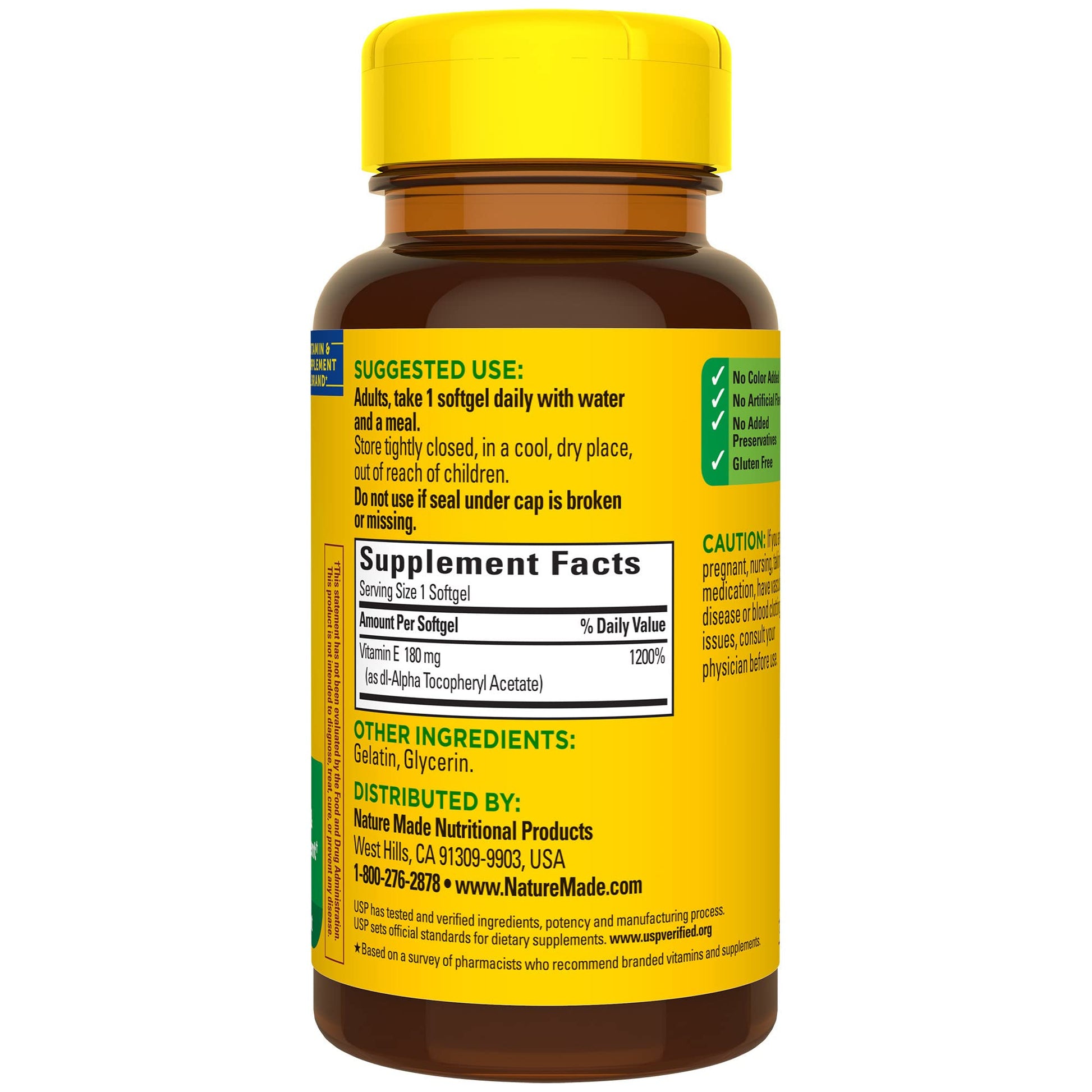 Nature Made Vitamin E 180 mg (400 IU) dl-Alpha, Dietary Supplement for Antioxidant Support, 300 Softgels, 300 Day Supply - Nirvana Guru