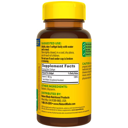 Nature Made Vitamin E 180 mg (400 IU) dl-Alpha, Dietary Supplement for Antioxidant Support, 300 Softgels, 300 Day Supply - Nirvana Guru