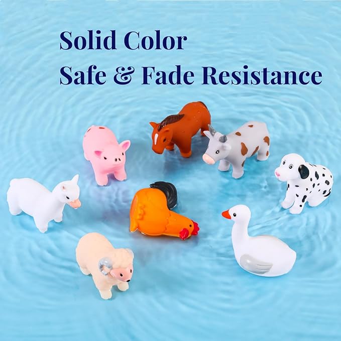 XY-WQ Bath Toys No Hole, for Infants 6-12& Toddlers 1-3, No Hole Bathtub Toys (Animal Ⅱ, 8 Pcs with Mesh Bag) nirvanaguru