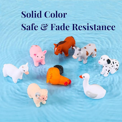 XY-WQ Bath Toys No Hole, for Infants 6-12& Toddlers 1-3, No Hole Bathtub Toys (Animal Ⅱ, 8 Pcs with Mesh Bag) nirvanaguru