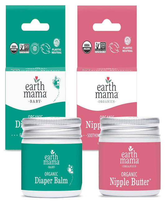 Earth Mama Nipple Butter™ & Diaper Balm | Nipple Cream & Organic Skincare for Baby | Breastfeeding & Postpartum Essentials Bundle Nirvana Guru