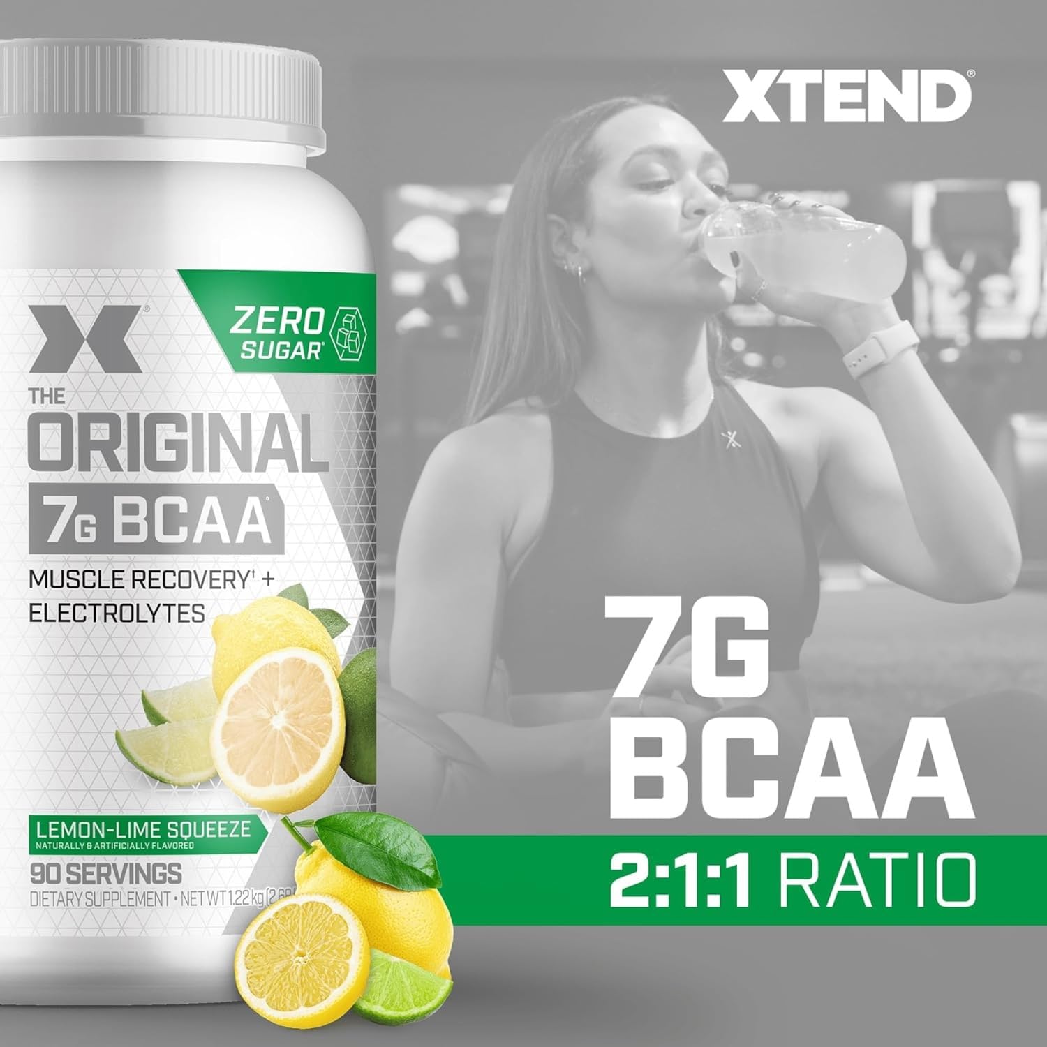 Original BCAA Powder Airheads Candy Flavor, 7g BCAA and 2.5g L-Glutamine, Sugar Free Post Workout Muscle Recovery Drink with Amino Acids for Men & Women, 30 Servings Nirvana Guru