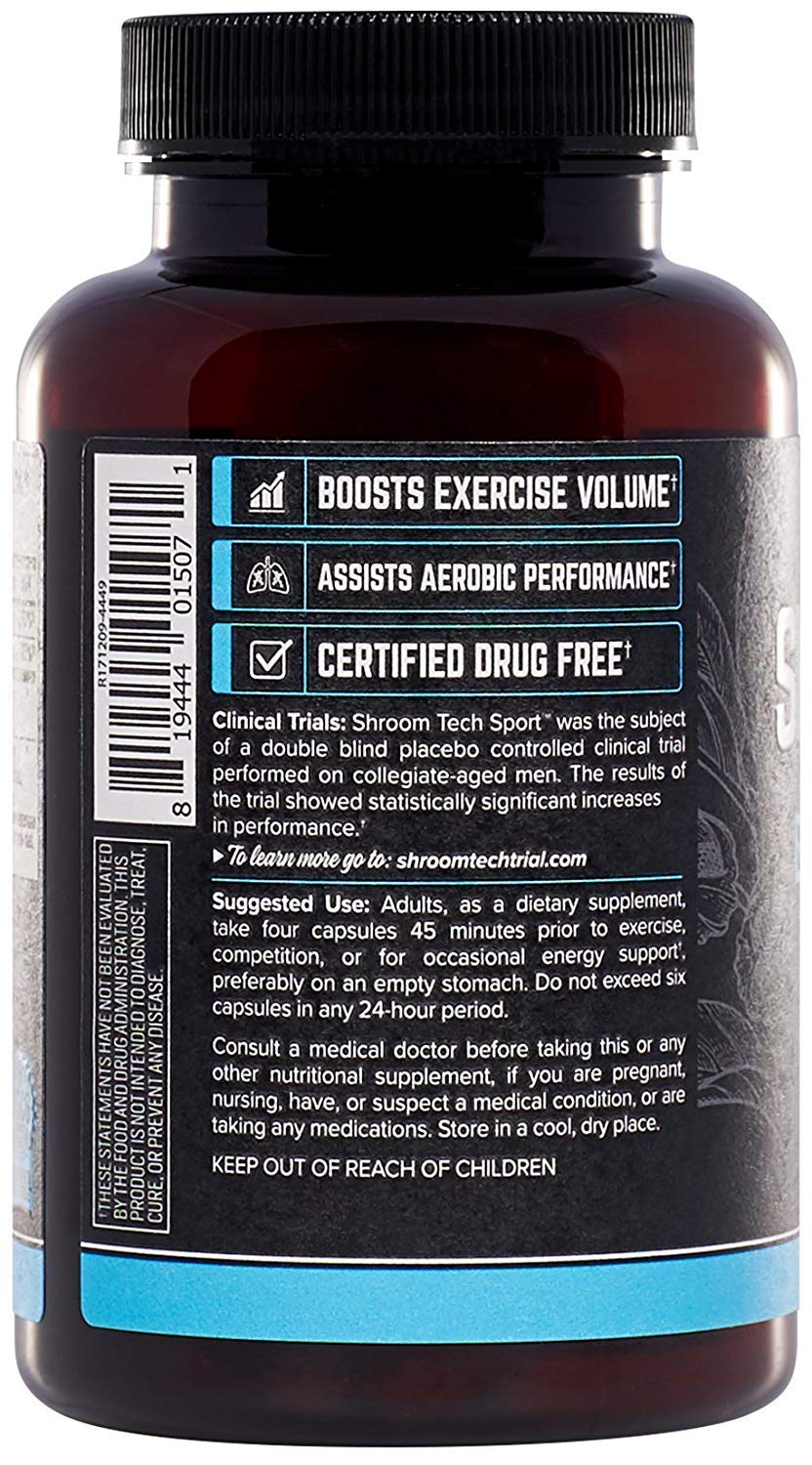 ONNIT Shroom Tech Sport Daily Exercise Support Capsules, Pre Workout Supplement with Cordyceps Mushrooms, Caffeine-Free Dietary Supplement for Daily Energy Support, 84 Count