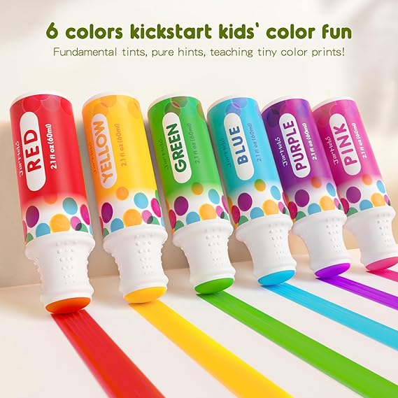 Jar Melo Washable Dot Markers, 6 Colors Dot Paints with 108 PDF & 10 Physical Activity Papers, Non-Toxic Bingo Daubers for Toddlers 1-3 2-4 nirvanaguru