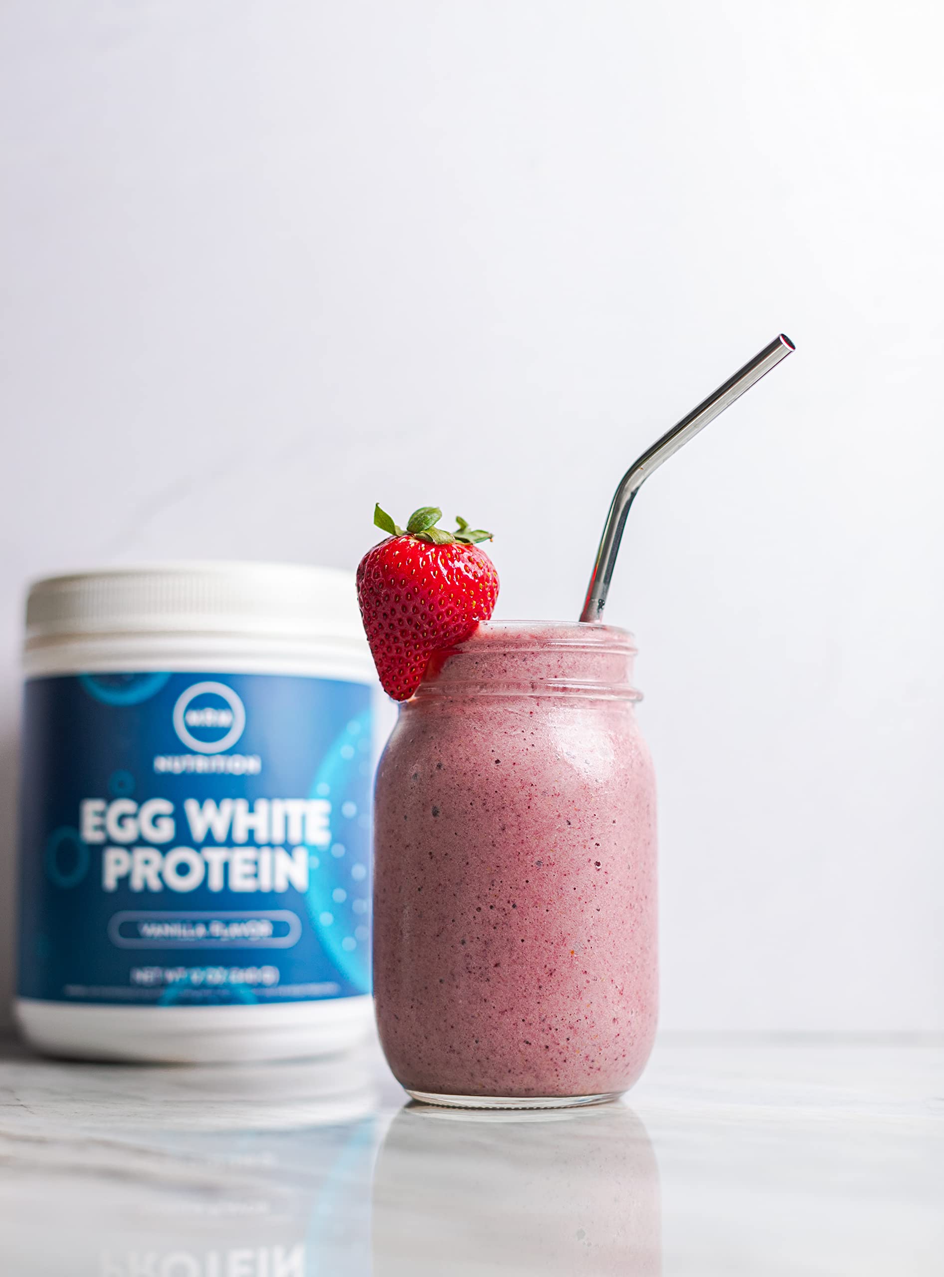 MRM Nutrition Egg White Protein | Vanilla Flavored | 23g Fat-Free Protein | with Digestive enzymes | Highest Biological Value | Clinically Tested | 20 Servings - Nirvana Guru