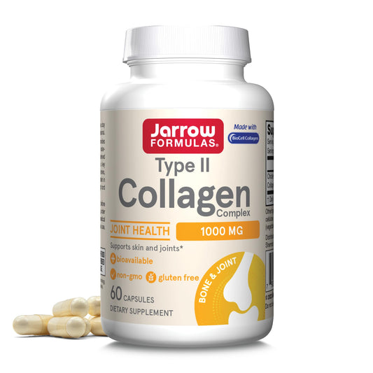 Jarrow Formulas Type II Collagen Complex 1000 mg Supplements, Supports Skin and Joint Health, 60 Capsules, 30 Day Supply - Nirvana Guru
