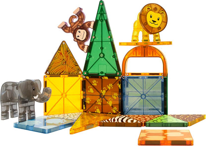 MAGNA-TILES Safari Animals 25-Piece Magnetic Construction Set, The ORIGINAL Magnetic Building Brand Nirvana Guru