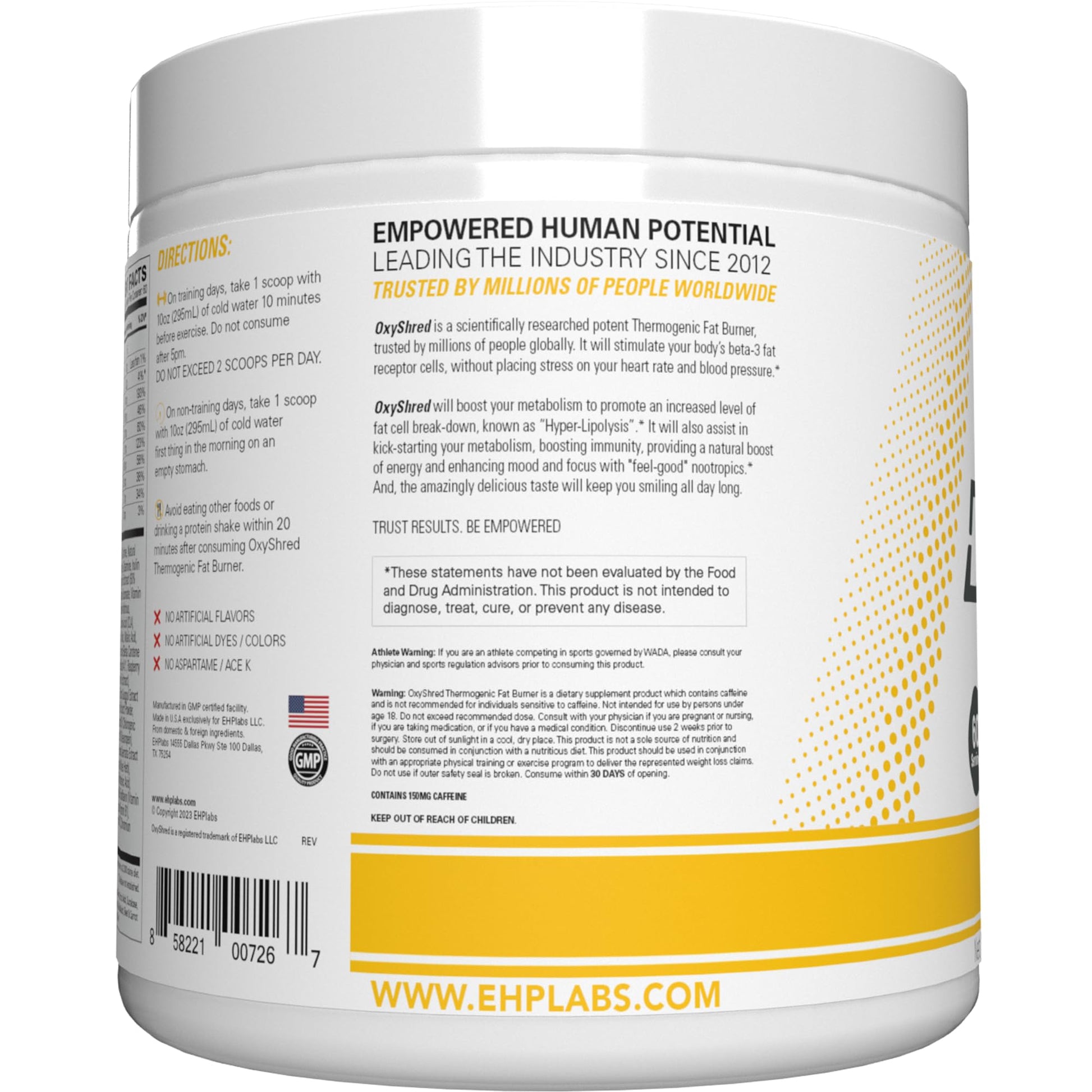 EHP Labs OxyShred Pre Workout Powder - Preworkout Powder with L Glutamine & Acetyl L Carnitine, Energy Boost Drink - Mango, 60 Servings Nirvana Guru