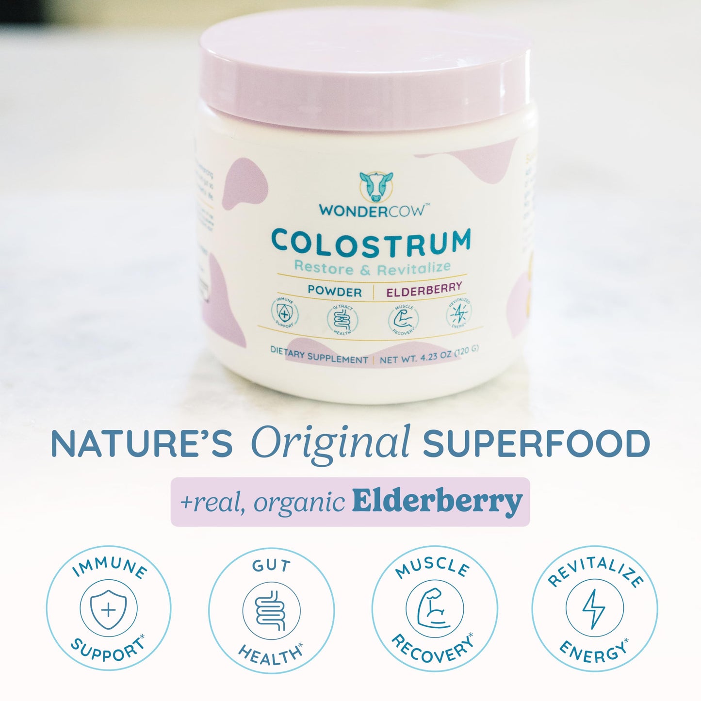 Colostrum Supplement Powder for Gut Health, Immune Support, Muscle Recovery & Wellness | Natural IgG Pure Whole Bovine Colostrum Superfood, Unflavored, 60 Servings Nirvana Guru