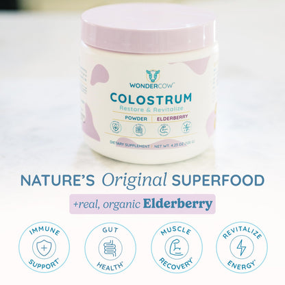 Colostrum Supplement Powder for Gut Health, Immune Support, Muscle Recovery & Wellness | Natural IgG Pure Whole Bovine Colostrum Superfood, Unflavored, 60 Servings Nirvana Guru