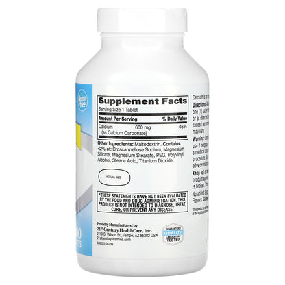 21st Century Calcium Supplement, 600 mg, 400 Count Nirvana Guru