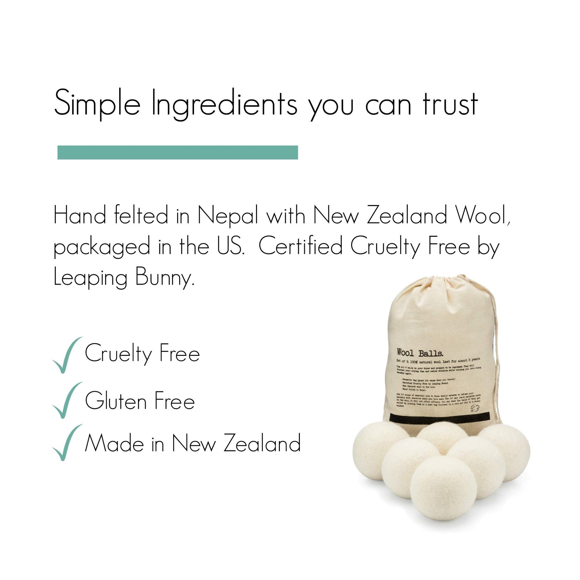 Molly's Suds Wool Dryer Balls | XL, Premium Organic Fabric Softener, Hypoallergenic, Hand-Felted, Reusable, Reduce Drying Time | White, Set of 6 Nirvana Guru