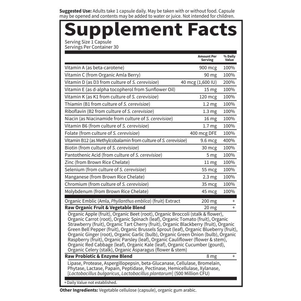 Garden of Life Multivitamin for Men, Vitamin Code Raw One - Once Daily, Vitamins Plus Fruit, Veggies & Probiotics, 75 Count - Nirvana Guru