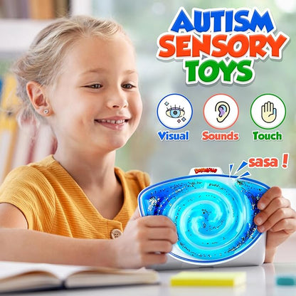 Squishy Sensory Toys for Kids - 4 Pack Fidget Toy Sensory Maze for Autism - Stress Relief Toys for Calm Down - Squeeze Fidget Toy Filled Goo, Glitter, Prizes for Kids Classroom,Classroom Must Haves nirvanaguru