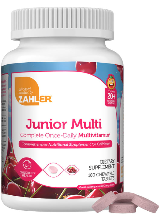 Zahler Kids Multivitamin Chewable Vitamin Tablet - Complete One Daily Kids Vitamins Supplement - Contains 20+ Minerals & Vitamins for Kids & Toddlers - Kosher Multivitamins Cherry Flavor (90) - Nirvana Guru