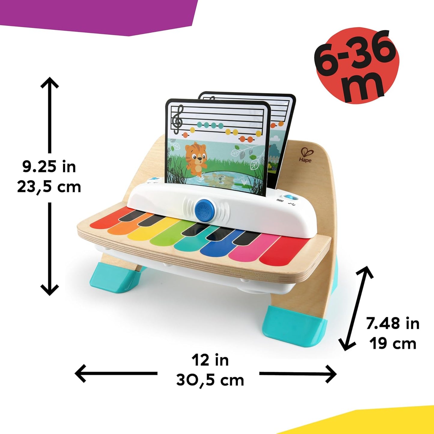Baby Einstein and Hape Magic Touch Wooden Toy Piano, Montessori Musical Learning Toy for Babies and Toddlers 6mo+ Nirvana Guru