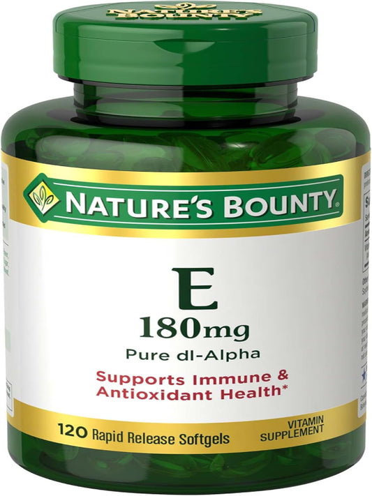 Nature's Bounty Vitamin E Pills and Supplement Softgels, Supports Antioxidant Health, 400iu, Multi, 180 mg, 120 Count (Pack of 1) Nirvana Guru