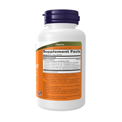 NOW Foods Supplements, Probiotic-10™, 100 Billion, with 10 Probiotic Strains,Dairy, Soy and Gluten Free, Strain Verified, 60 Veg Capsules - Nirvana Guru