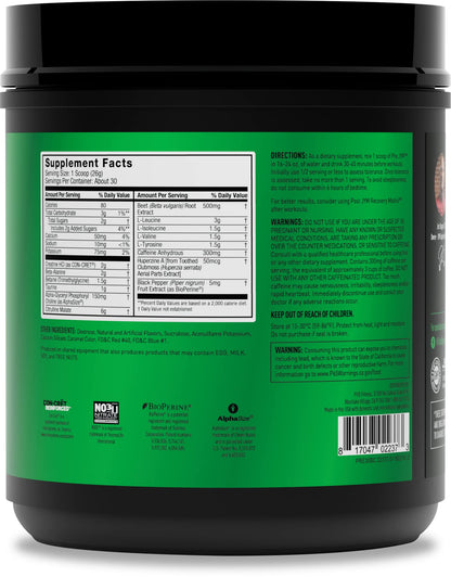JYM Supplement Science Pre JYM Strawberry Kiwi Pre Workout Powder - BCAAs, Nootropics, Creatine HCI, Citrulline, Beta-Alanine, Betaine, Taurine, Huperzine 30 Servings Nirvana Guru
