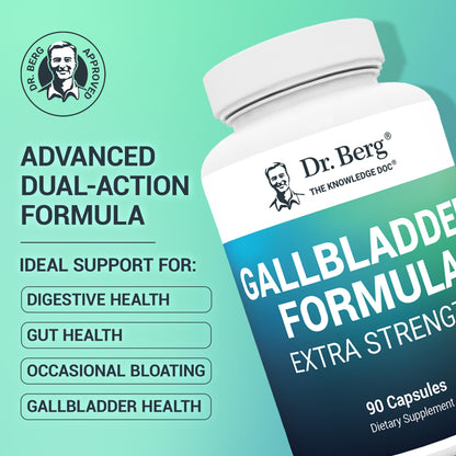 Dr. Berg Gallbladder Formula Extra Strength - with Ox Bile Powder and Conjugated Bile Acid - Digestive Enzymes Proprietary Blend - Full 45-Day Supply - 90 Vegetable Capsules - Nirvana Guru