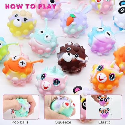 18 PACK Animal Pop Balls Party Favors for Kids,3D Pop Balls Fidget Toys,Birthday Gifts for Boys & Girls,Goodie Bag Stuffers,Pinata Stuffers,Carnival Prizes,Treasure Box Toys,Kids Prizes nirvanaguru