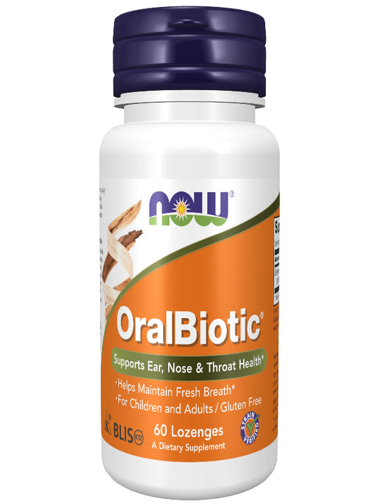 NOW Foods Supplements, OralBiotic™, Developed for Adults & Children, Strain Verified, 60 Lozenges - Nirvana Guru