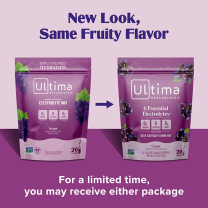 Ultima Replenisher Daily Electrolyte Powder Drink Mix – Sugar Free – Original Variety, 20 Stickpacks – Hydration Packets with 6 Electrolytes and Minerals – Keto Friendly, Vegan, Non-GMO - Nirvana Guru