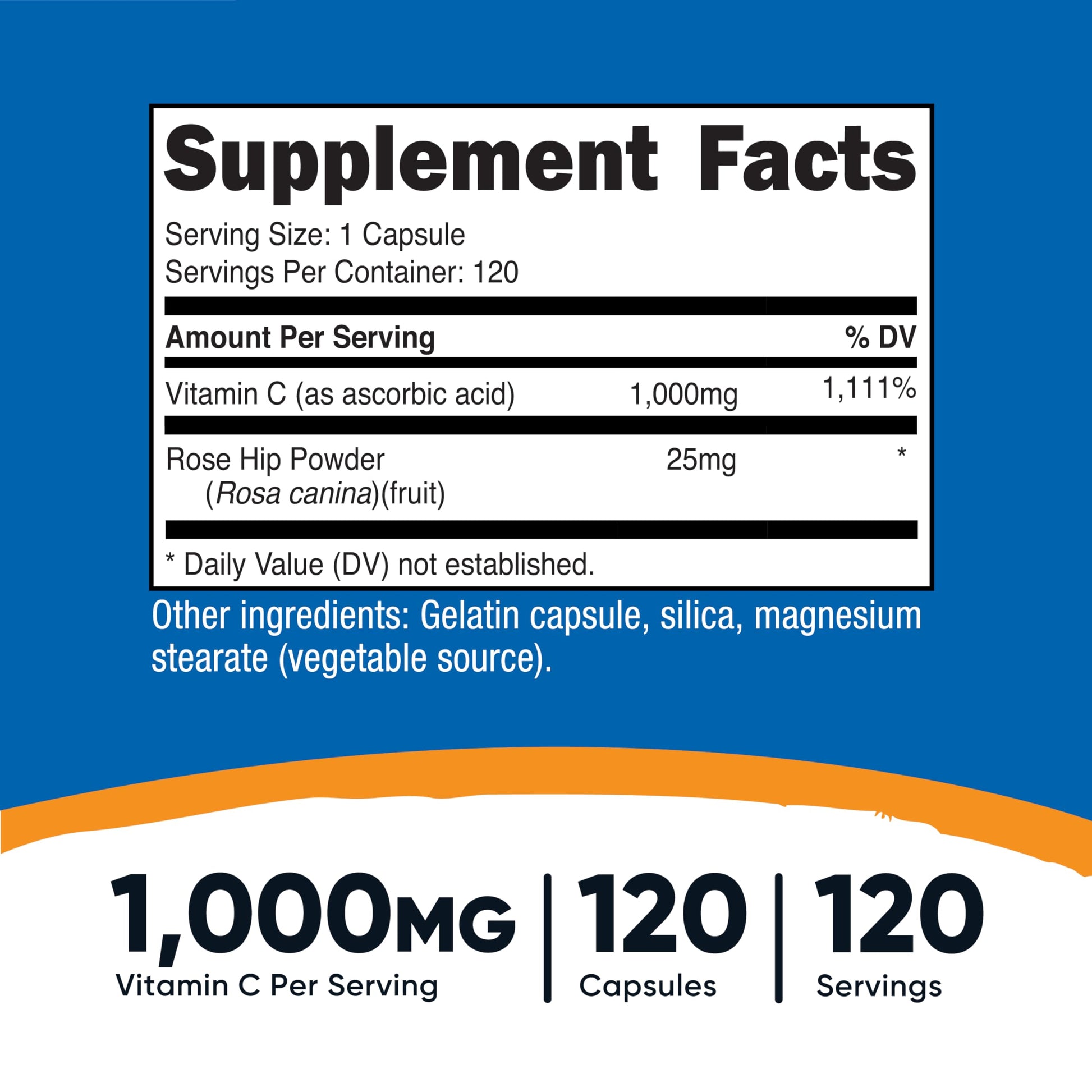 Nutricost Vitamin C with Rose HIPS 1025mg, 240 Capsules - Vitamin C 1,000mg, Rose HIPS 25mg, Premium, Non-GMO, Gluten Free Supplement Nirvana Guru