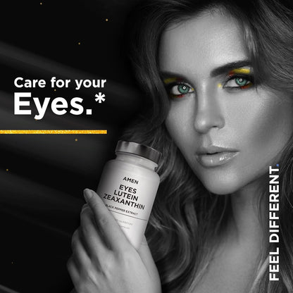 Amen Eyes Lutein Zeaxanthin Supplement - Eyes Vitamins - Lutein and Zeaxanthin from Marigold Extract, Red Beet Root Powder, Black Pepper Fruit Extract - 3-Month Supply Eye Care - Non-GMO - 90 Capsules Nirvana Guru