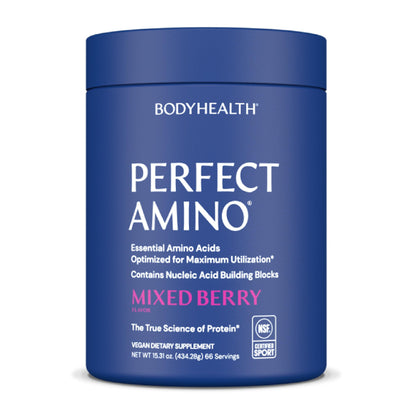 BodyHealth PerfectAmino Powder - BCAA and EAA Powder for Pre and Post Workout - Amino Acid Energy Drink for Men and Women to Support Lean Muscle and Recovery - Strawberry - 30 Servings Nirvana Guru