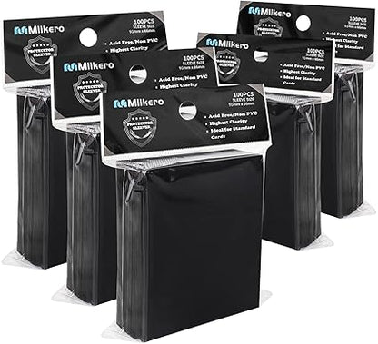 500 Counts Black Card Sleeves, Matte Card Sleeve Deck Card Protectors, Trading Card Sleeves Fit for MTG, TCG and Sports Cards nirvanaguru