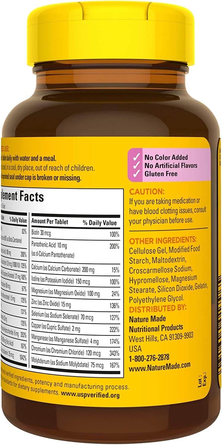 Nature Made Multivitamin For Her 50+ with No Iron, Womens Multivitamin for Daily Nutritional Support, Multivitamin for Women, 90 Tablets, 90 Day Supply - Nirvana Guru