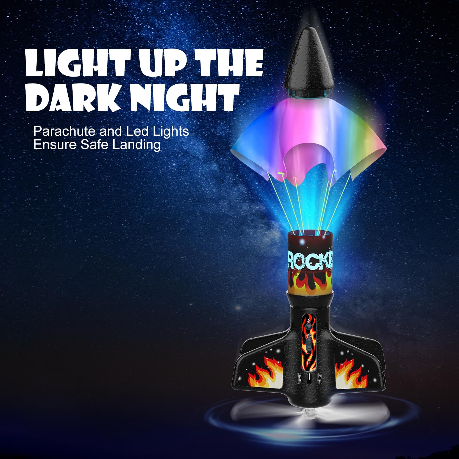 Rocket Launcher for Kids, Self Launching Motorized Air Rocket Toy, Outdoor Toys for Ages 8-12, Model Rockets with Parachute Safely Land, Spaceship Launch up to 200 ft Birthday Gifts for Boys Nirvana Guru