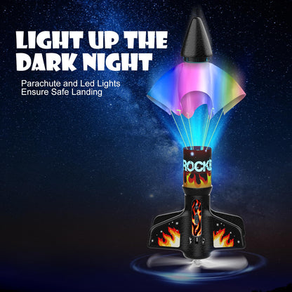 Rocket Launcher for Kids, Self Launching Motorized Air Rocket Toy, Outdoor Toys for Ages 8-12, Model Rockets with Parachute Safely Land, Spaceship Launch up to 200 ft Birthday Gifts for Boys Nirvana Guru