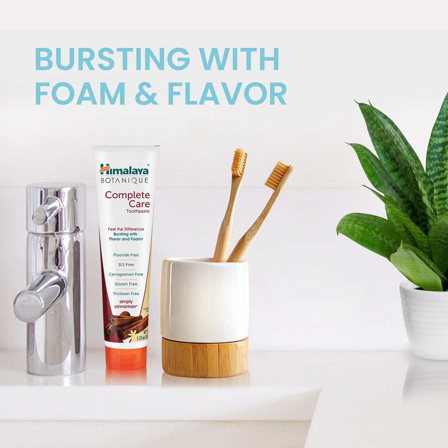 Himalaya Botanique Complete Care Toothpaste, Variety Pack - Fluoride Free Toothpaste for Clean Teeth & Fresh Breath - Vegan, Gluten Free, No Artificial Flavors, 5.29 oz (Pack of 4) - Nirvana Guru