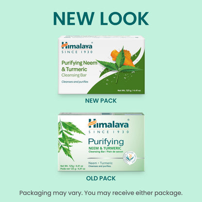 Himalaya Purifying Neem & Turmeric Cleansing Bar for Clean and Healthy Looking Skin, Free from Parabens, SLS and Phthalates, Gluten Free, Vegan, 125 g (4.41 oz), 6 Pack - Nirvana Guru