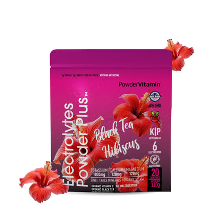 PowerVitamin Lemonade Electrolytes Powder No Sugar for Daily Energy - Keto Electrolytes - Hydration Powder with 1000mg Potassium, 120mg Calcium, Magnesium, Organic Vitamin C, 100 Servings