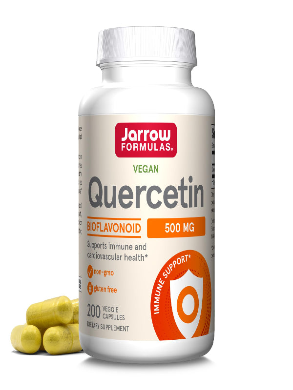 Jarrow Formulas Quercetin Supplements - 500 mg, Antioxidant Support for Cardiovascular and Immune Health, Supplement with 200 Veggie Capsules - Nirvana Guru