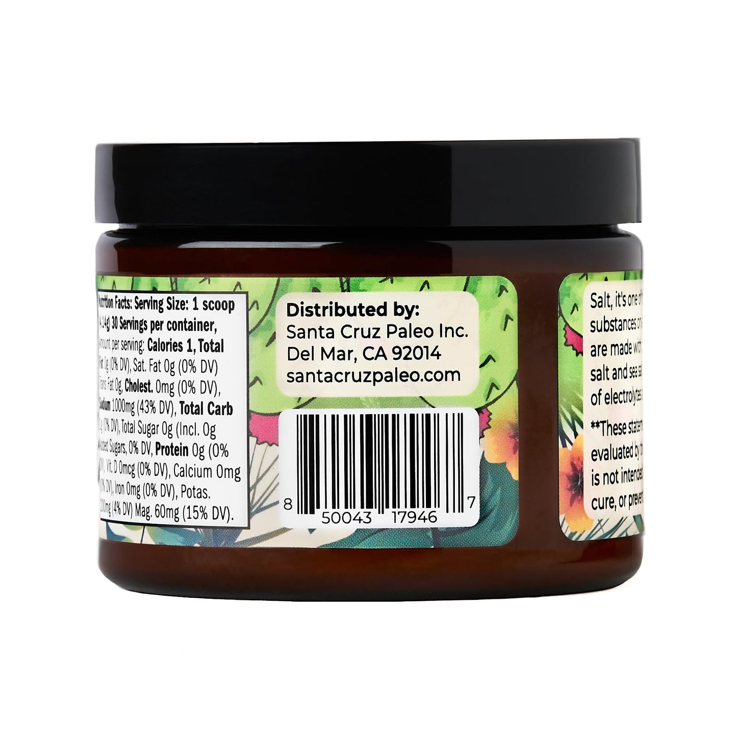 Santa Cruz Paleo Electrolyte Powder, Lemonade Flavor, Sugar Free Hydration Drink Mix with Himalayan Pink Salt, Sea Salt, Magnesium Glycinate, Potassium Chloride, Sweetened with Stevia, 30 Servings