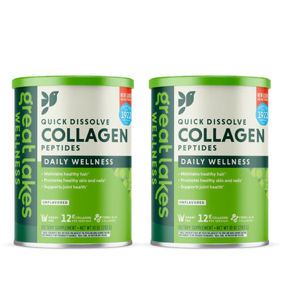 Great Lakes Wellness Collagen Peptides Powder for Skin, Hair, Nails, Joints & Digestion - Unflavored - Quick Dissolve Hydrolyzed, Non-GMO, Keto, Kosher - 16oz