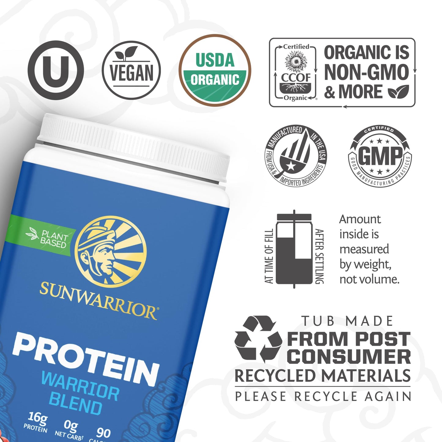 Organic Plant Based Protein Powder | Vegan Organic Protein Powder Vanilla Flavored with BCAA Amino Acids & Hemp Seed Pea Blend | Non-GMO Soy Dairy Filler & Gluten Free (Vanilla, 32 Servings) - Nirvana Guru