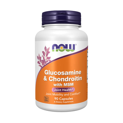 NOW Foods Supplements, Glucosamine & Chondroitin with MSM, Joint Health, Mobility and Comfort*, 180 Veg Capsules - Nirvana Guru