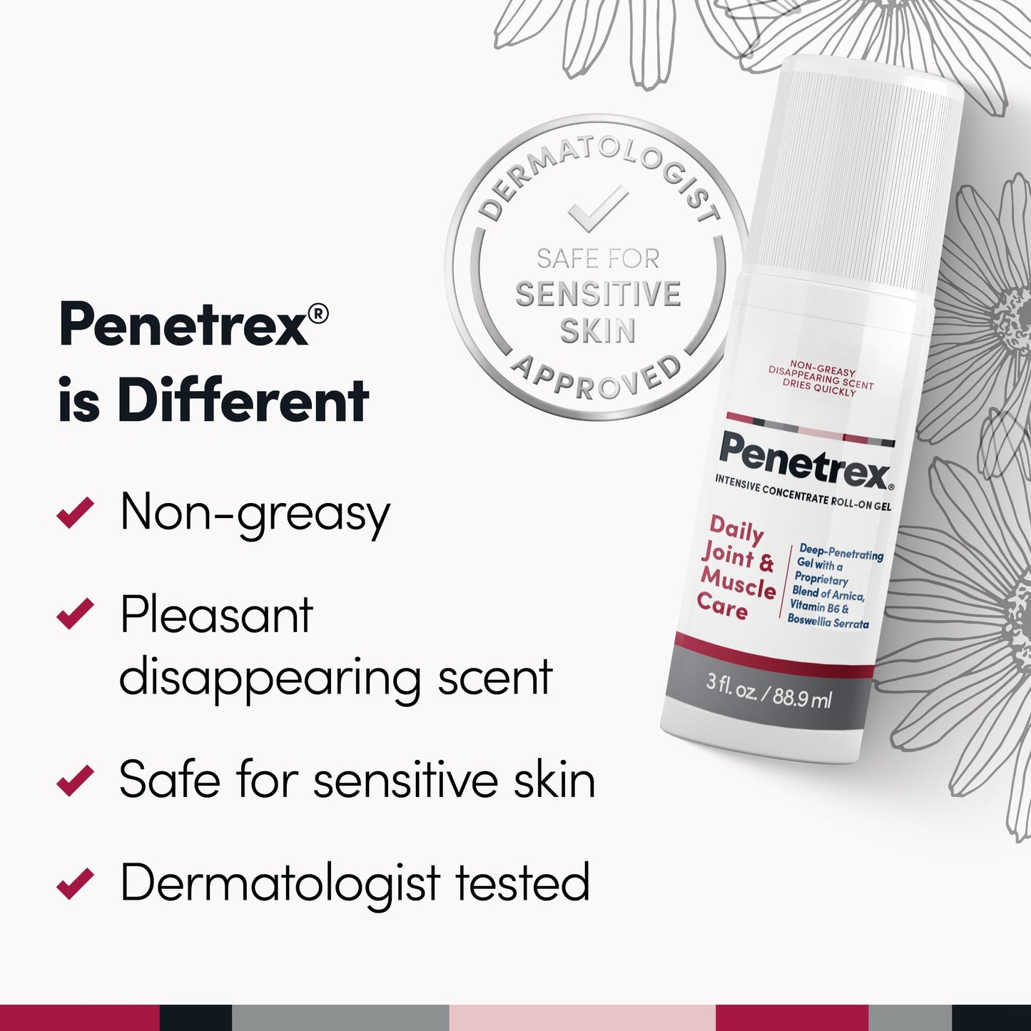 Penetrex Joint & Muscle Therapy - Soothing Muscle Rub for Back, Neck, Hands, Feet - Premium Whole Body Rub with Arnica, Vitamin B6 MSM & Boswellia - Non-Greasy 2oz Cream